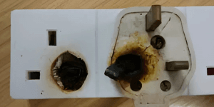 Burnt electrical wires from DIY socket installation gone wrong - Cheap Electrics