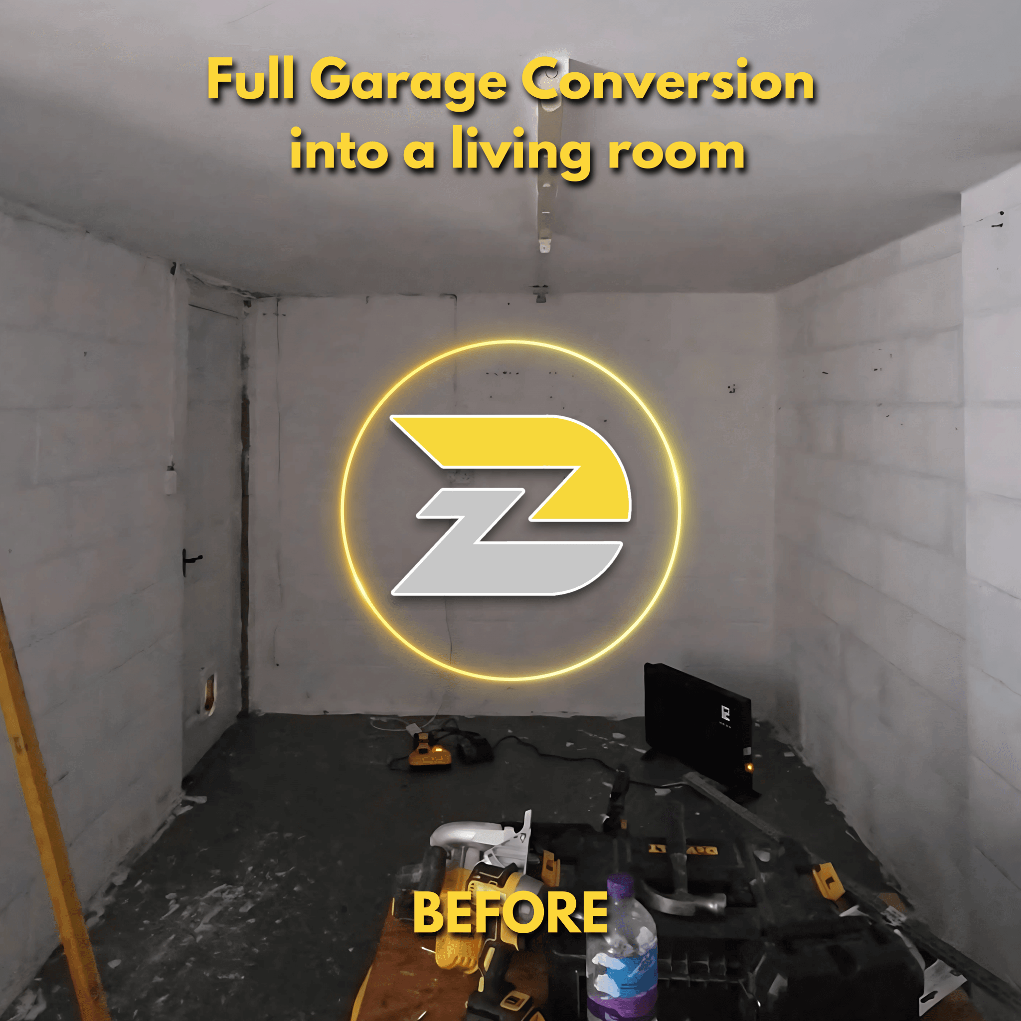 Garage conversion into modern living space with updated electrics in Colchester